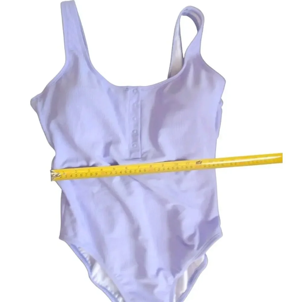 Sports Illustrated Textured One Piece Swimsuit L Light Blue NWT MSRP $120 Summer